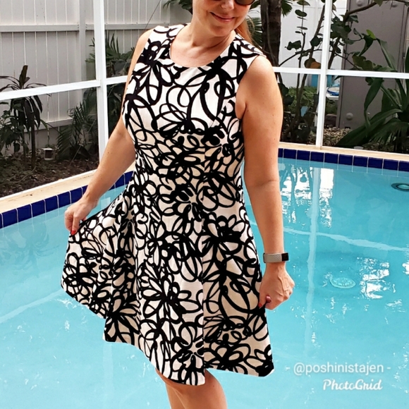Dkny Dresses & Skirts - 🆕️ NWT DKNY Black & White Fit & Flare Midi Dress